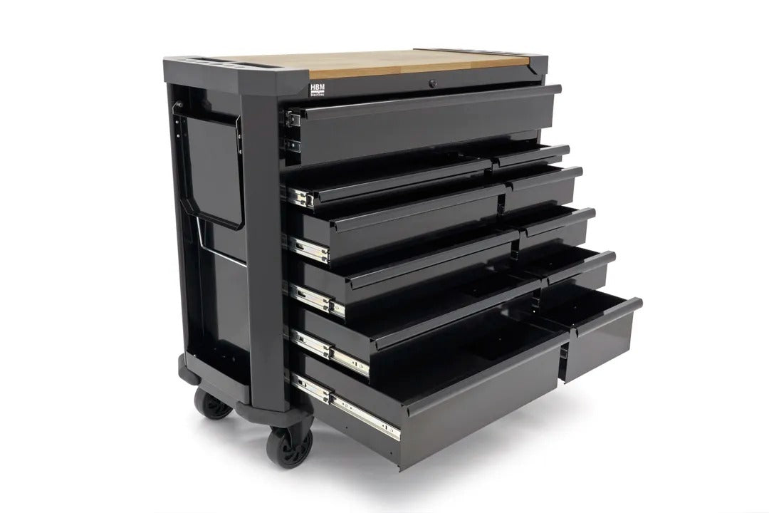 Skriňa na náradie s 11 zásuvkami a pracovným stolom 109cm HBM machines