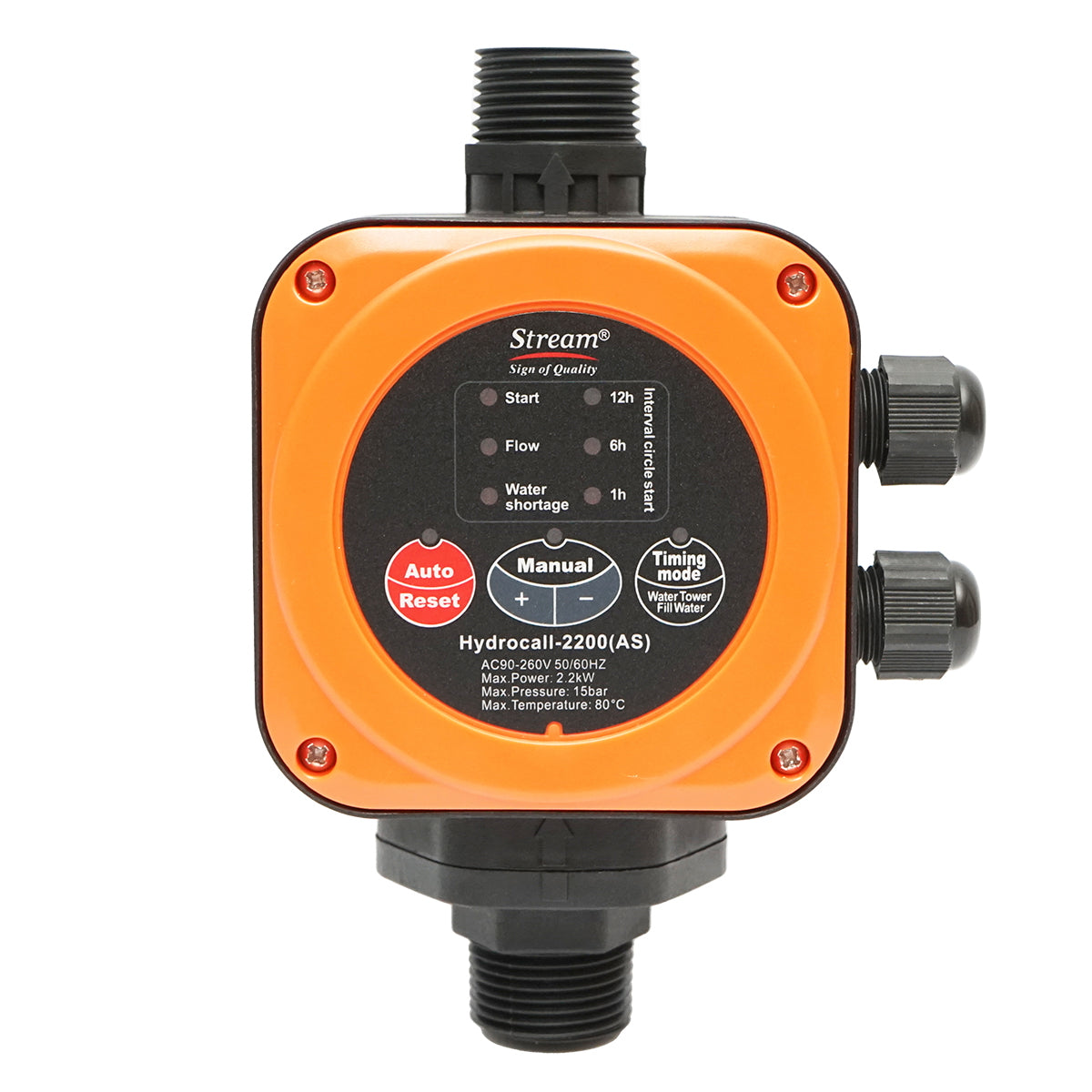 Elektronický tlakový spínač pre čerpadlá, 2,2kW, 220V, 15bar HYDROCALL-2200AS