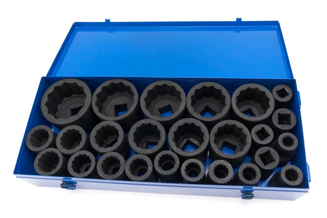 Sada dvojitých rázových 12-hranných nástrčných kľúčov 1''17 - 75mm HBM