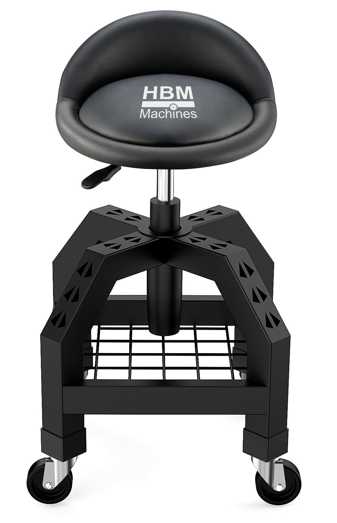 Pracovná dielenská stolička, pojazdná, výškovo nastaviteľná HBM Machines