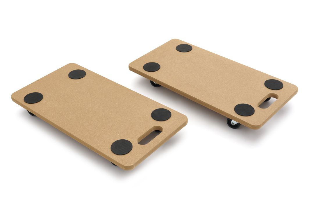 Sada 2 univerzálnych plošinových vozíkov na prepravu 2 x 200 kg 580 x 300 mm hbm