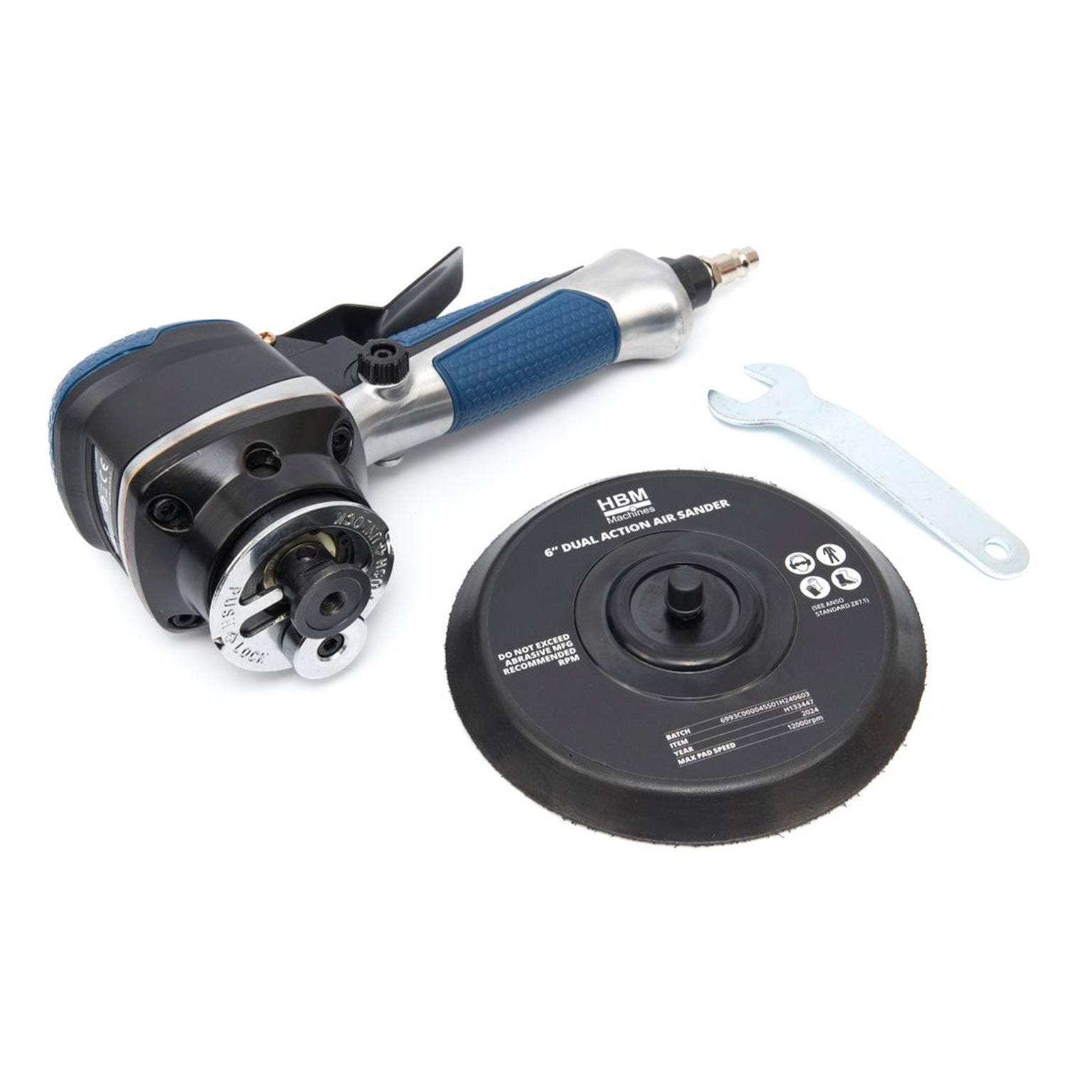 Pneumatická brúska s nastaviteľnými otáčkami 150mm HBM