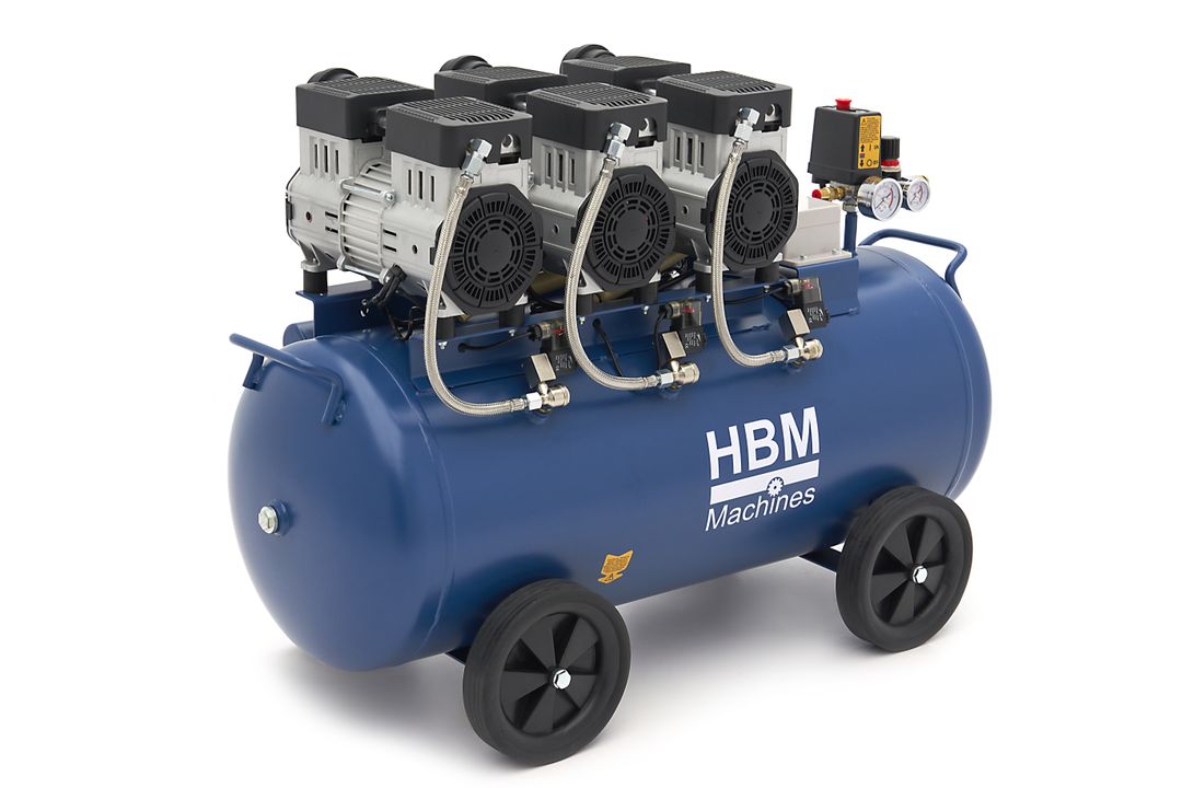 Tichý bezolejový kompresor s nízkou hlučnosťou 90l HBM Machines