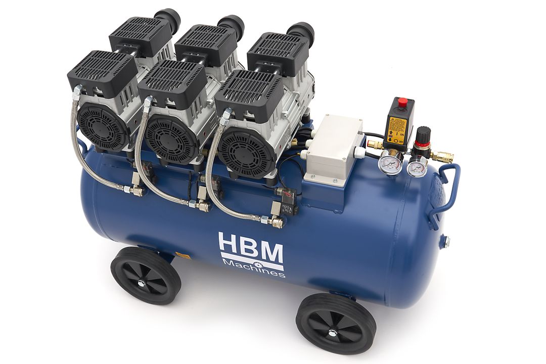 Tichý bezolejový kompresor s nízkou hlučnosťou 90l HBM Machines