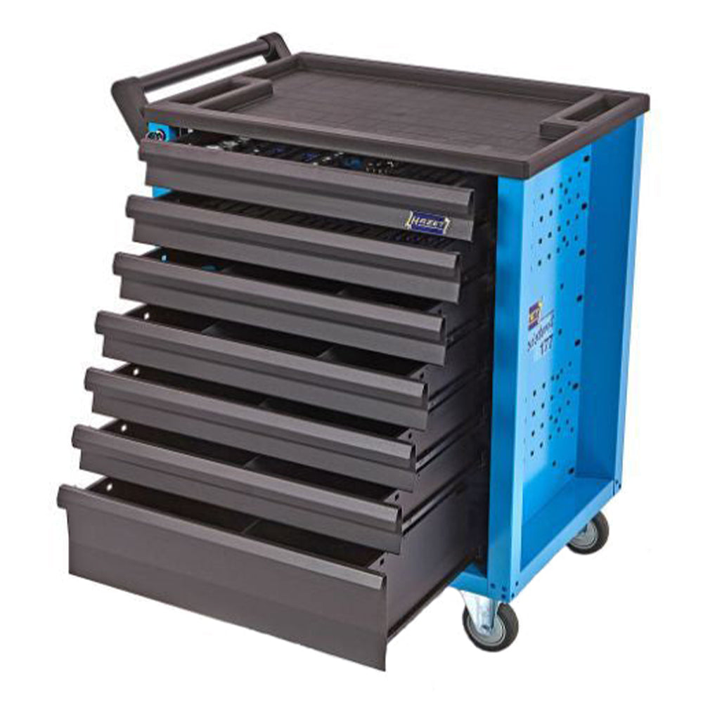 Skrinka Hazet so 7 zásuvkami, vybavená náradím 121 kusov