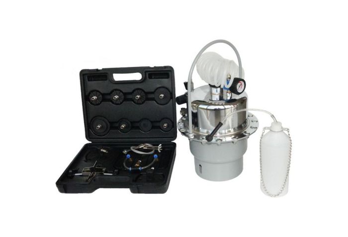 Univerzálne zariadenie na odvzdušnenie a výmenu brzdovej kvapaliny s adaptérmi