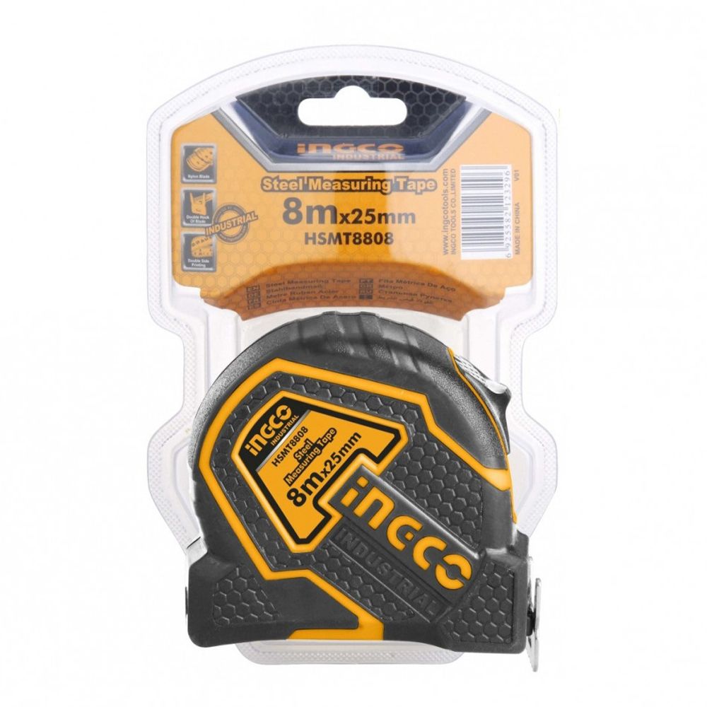 Sťahovacia meracia páska s automatickým zámkom 8 m × 25 mm – Ingco