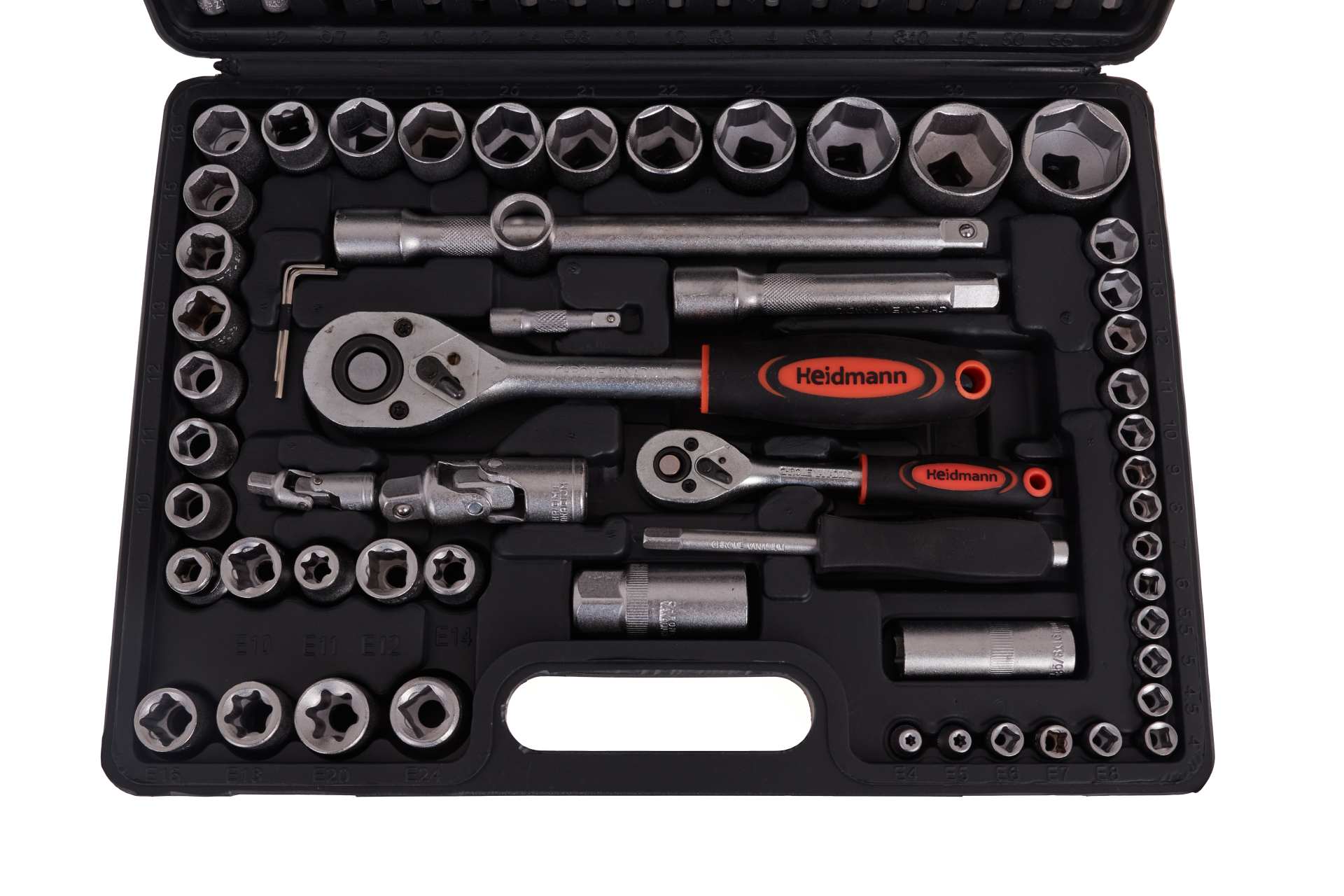 Gola sada náradia 108ks 1/4'' 1/2'' Cr-V Heidmann