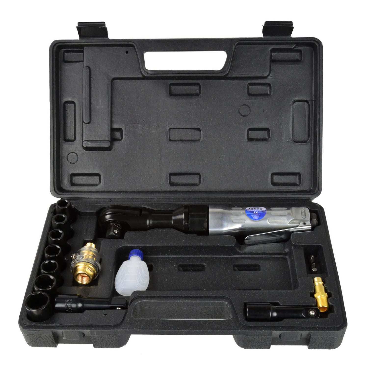 Sada pneumatickej račne s nástrčnými hlavicami 1/2 16 kusov 9-19 mm geko