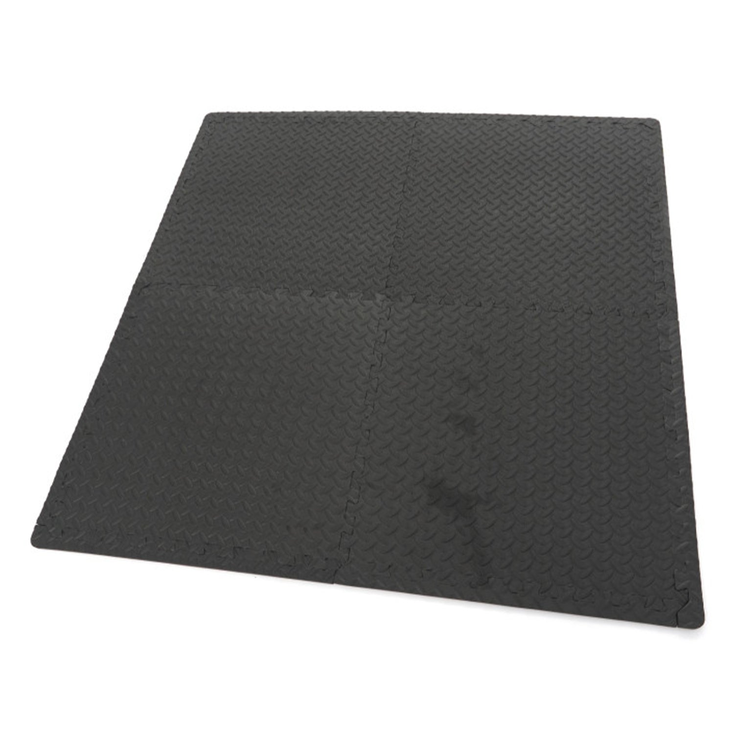 Súprava 4 ochranných podložiek z eva peny, puzzle typ, protišmykové, čierne, 61x61 cm hbm machines