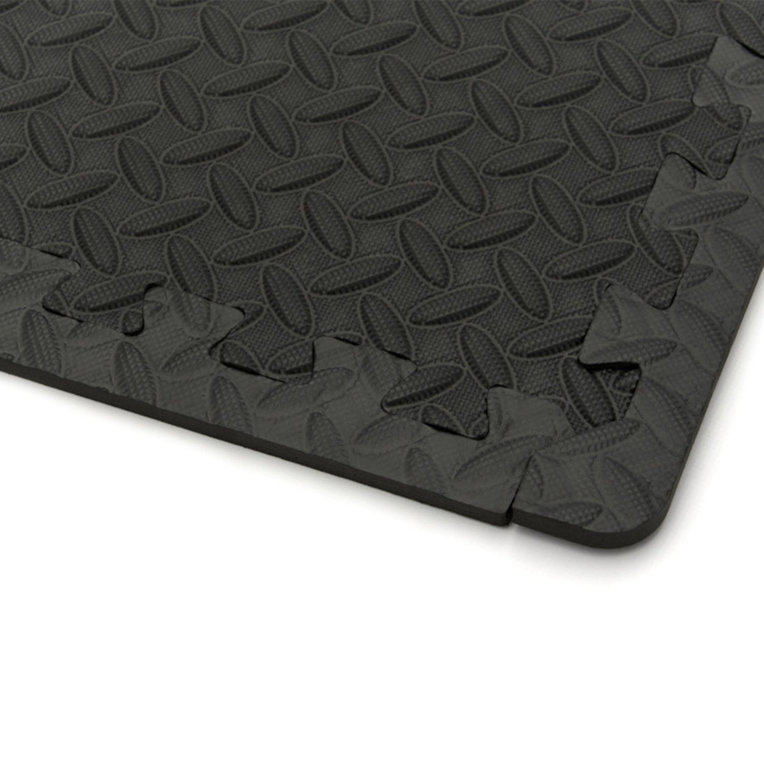 Súprava 4 ochranných podložiek z eva peny, puzzle typ, protišmykové, čierne, 61x61 cm hbm machines