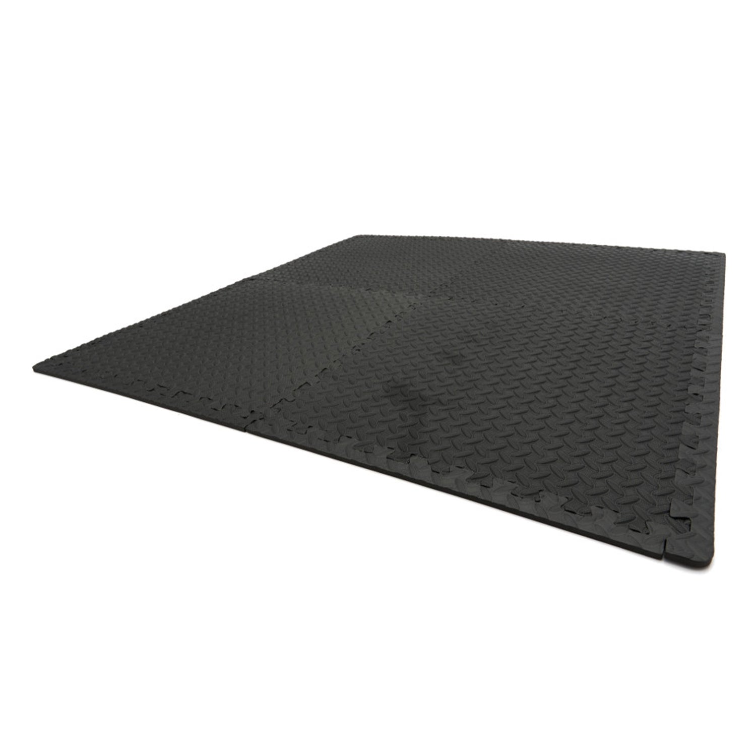 Súprava 4 ochranných podložiek z eva peny, puzzle typ, protišmykové, čierne, 61x61 cm hbm machines