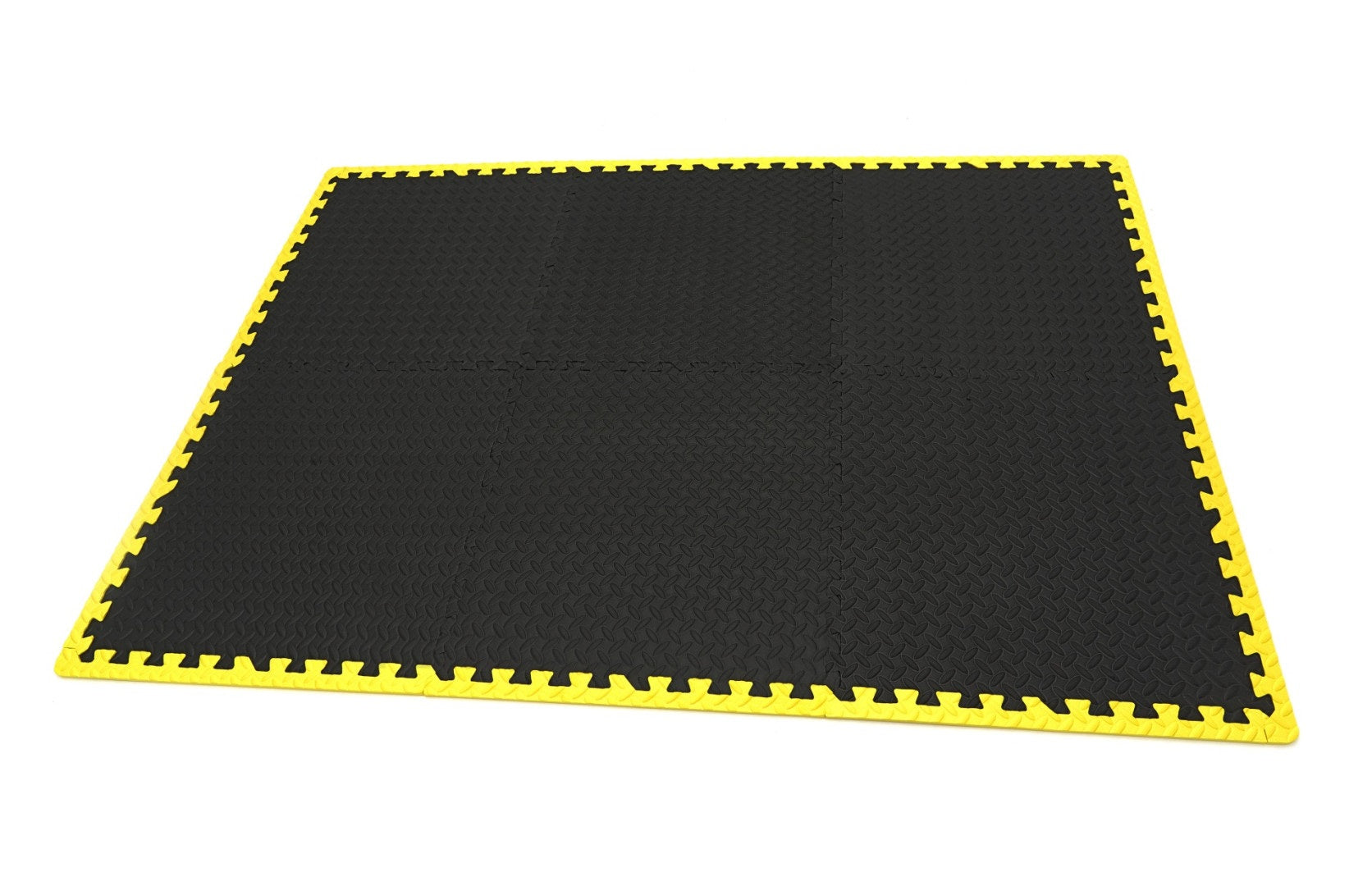 Ochranná podložka puzzle z EVA peny, 6ks, protišmyková, čierno-žltá, 61 x 61cm HBM Machines