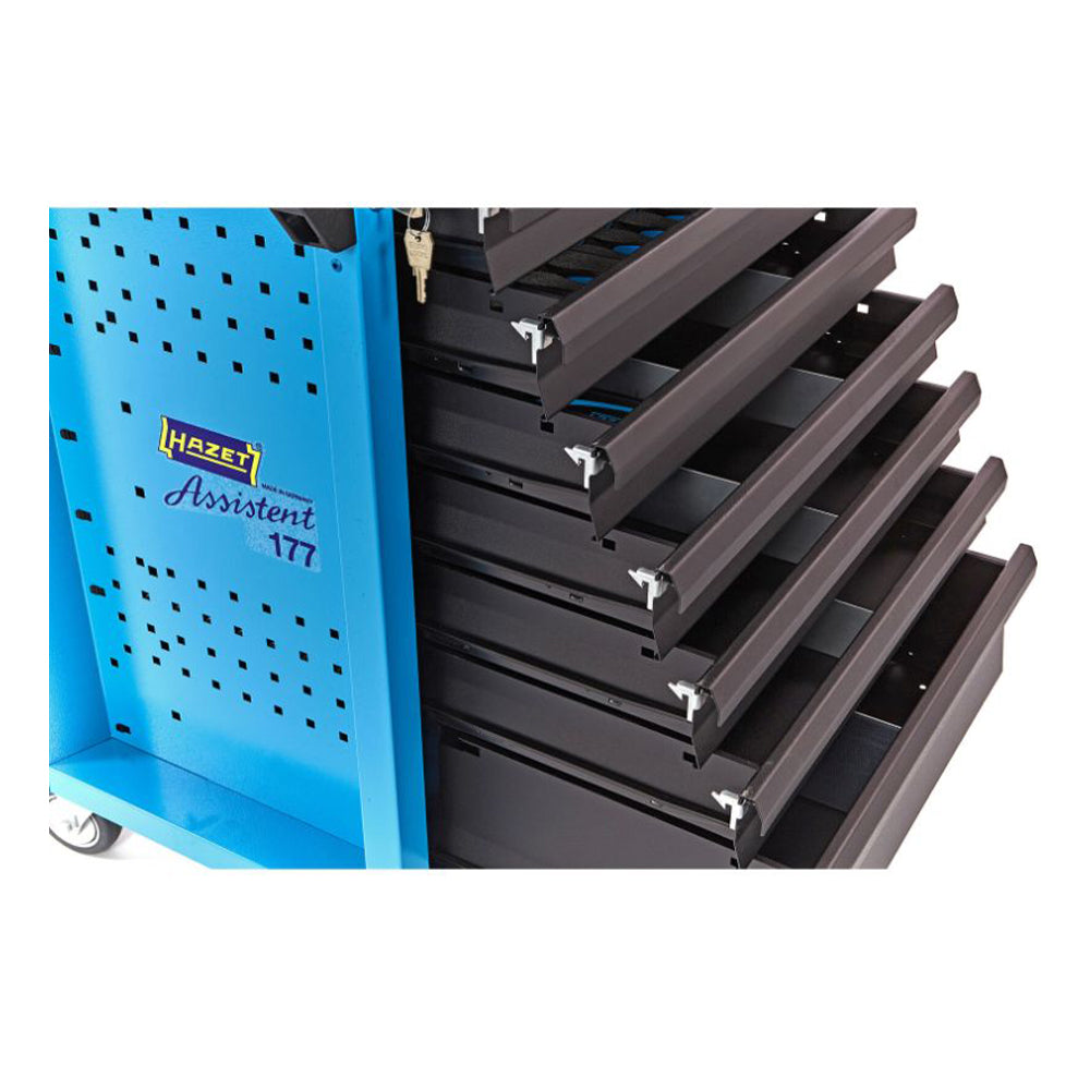 Skrinka Hazet so 7 zásuvkami, vybavená náradím 121 kusov