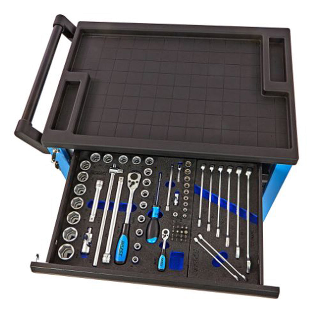 Skrinka Hazet so 7 zásuvkami, vybavená náradím 121 kusov