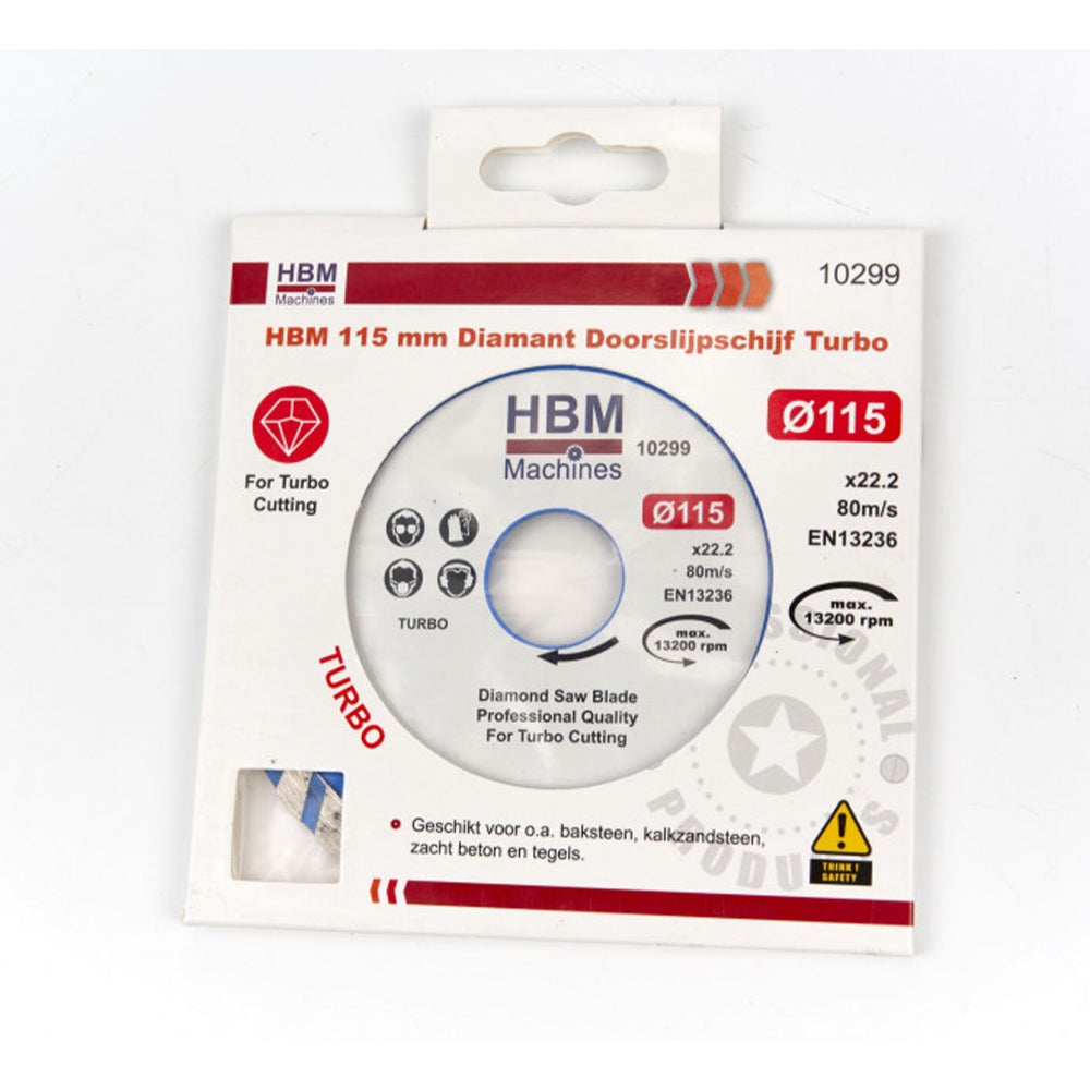 Diamantový rezný kotúč turbo 115mm HBM
