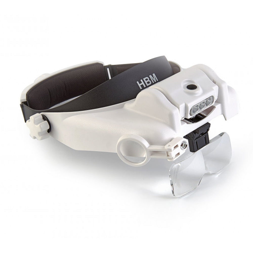 Okuliare s lupou, LED osvetlením a 5 vymeniteľnými šošovkami HBM