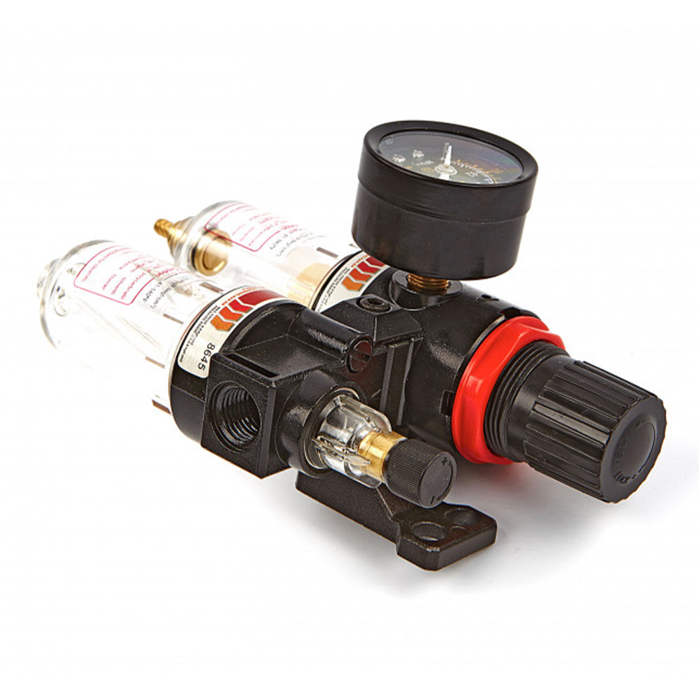 Odlučovač vody a mazania s regulátorom tlaku 1/4'' HBM model 2