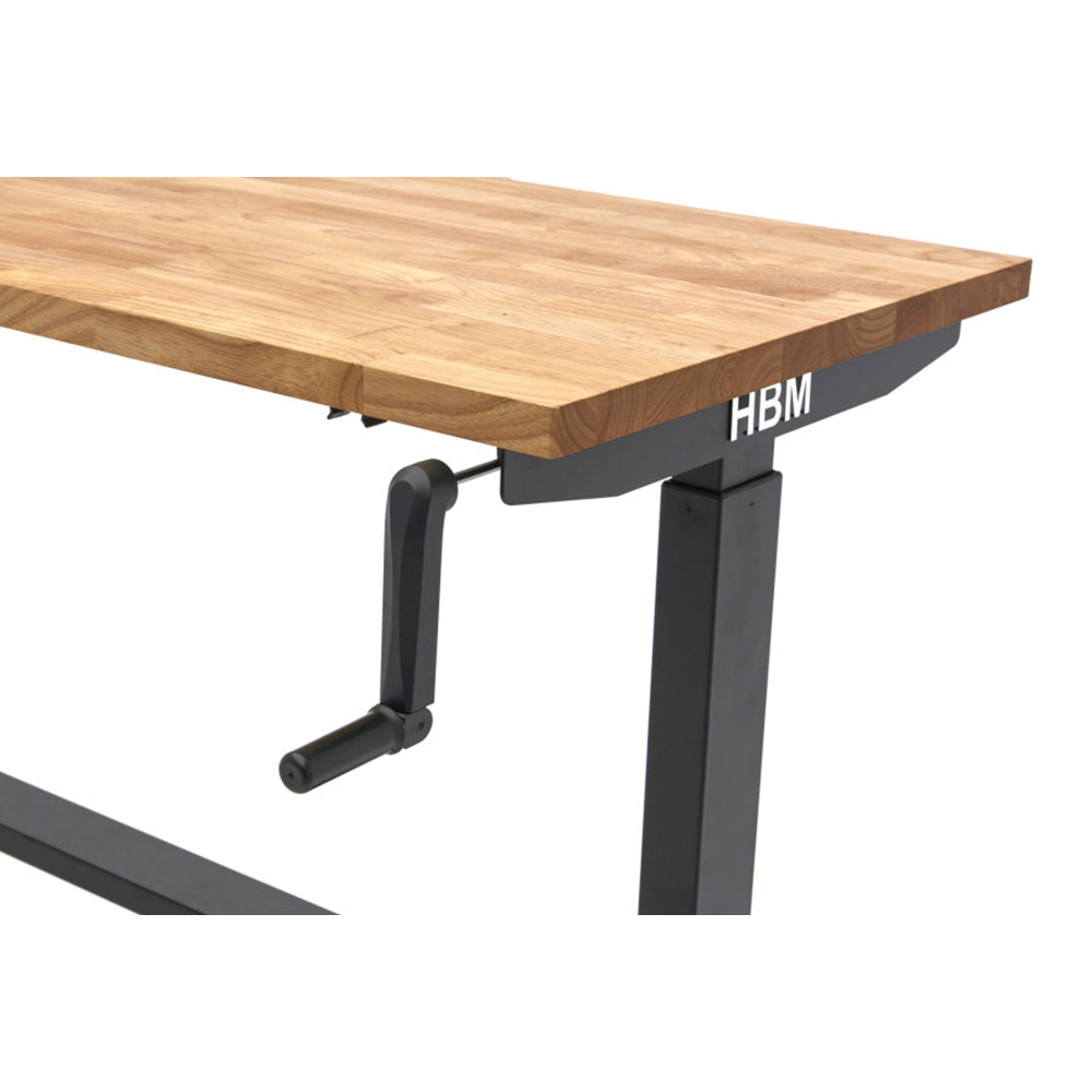 Pracovný stôl výškovo nastaviteľný s masívnou drevenou doskou 152cm