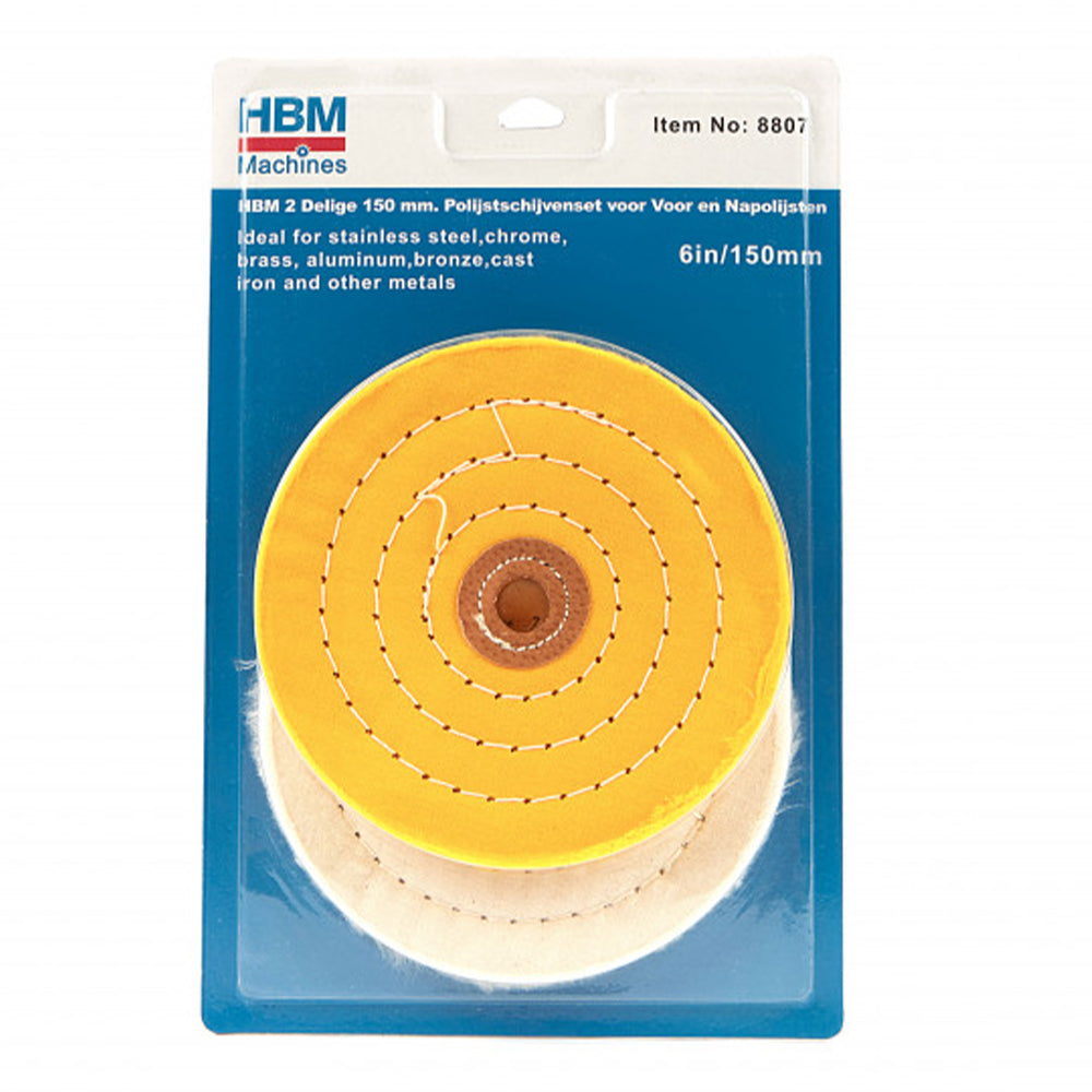 Sada 2 leštiacich kotúčov na predleštenie a doleštenie 150mm – HBM