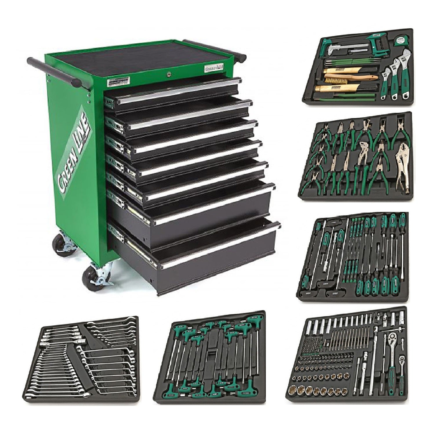 Skrinka Mannesmann so 7 zásuvkami, vybavená náradím 321 kusov