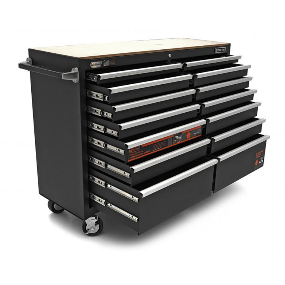 Dielenský vozík - skrinka na náradie s pracovným stolom, 14 zásuviek, 133cm