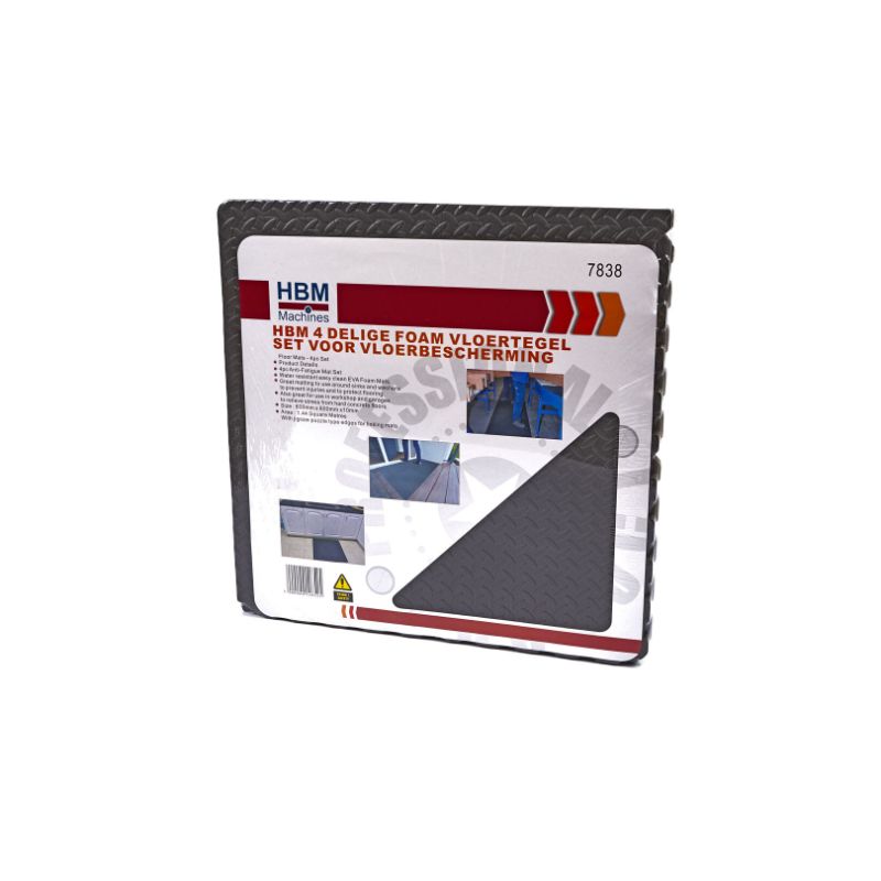 Sada 4 ochranných penových štvorcov na podlahu, typu puzzle, protišmykových, 60 x 60cm, HBM Machines Holandsko