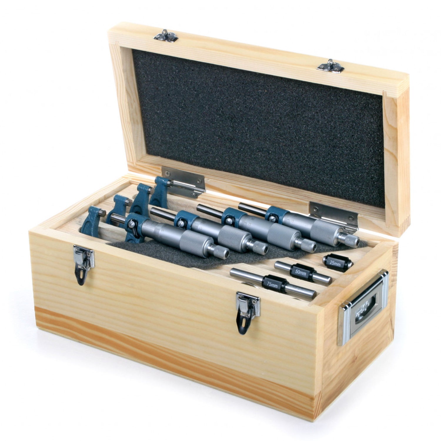 Sada mechanických mikrometrov 6 kusov hbm 0–150 mm