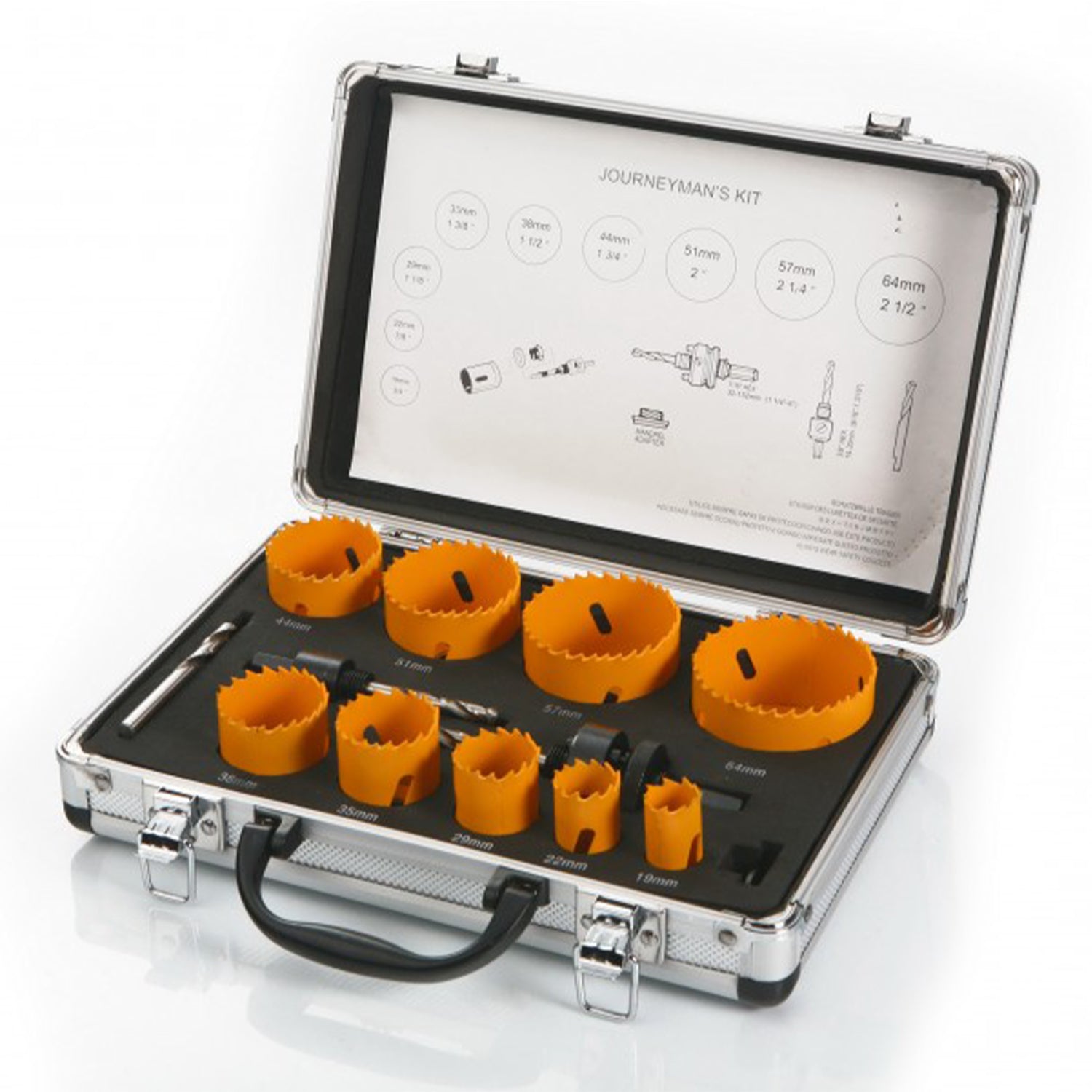 Sada 13 korunkových vrtákov bi-metal HSS na vŕtanie do dreva a sadrokartónu