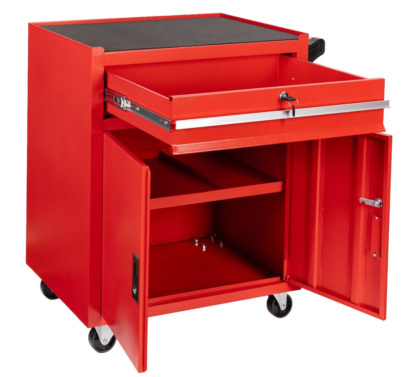 Dielenský vozík - skrinka na náradie červená premium, 73 × 63 × 40cm Invento