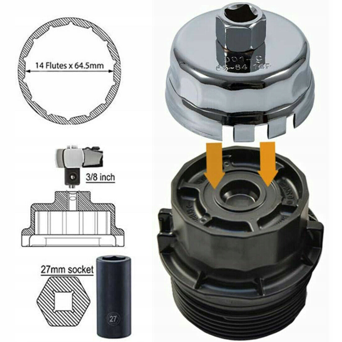 Kľúč na olejový filter Lexus 64,5 x 14mm