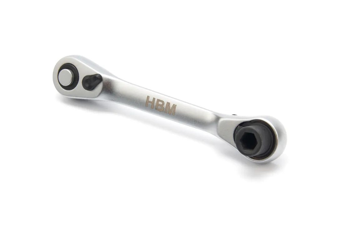 Kľúč s račňou 2v1, štvorhran 1/4'' a HEX bity, do úzkych priestorov