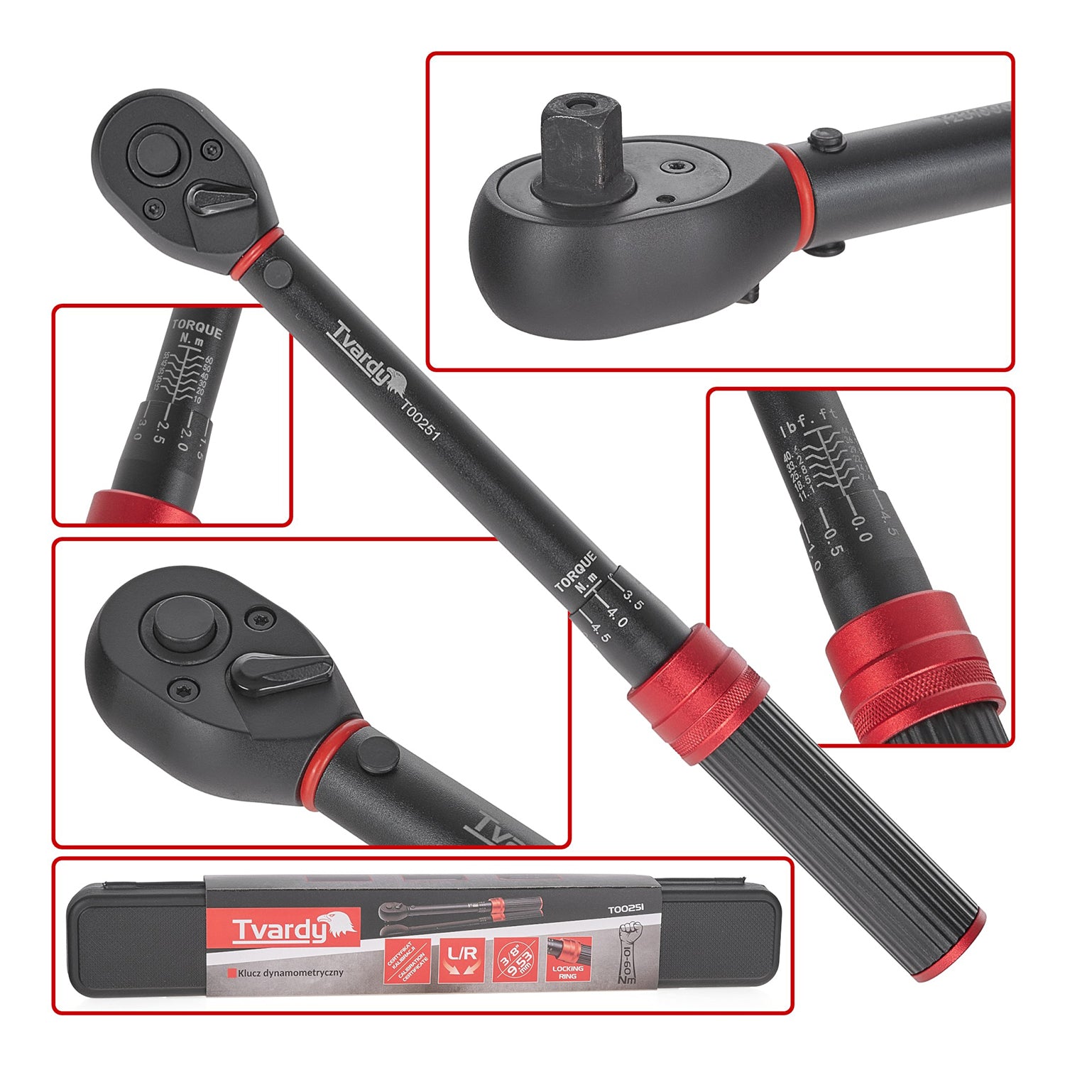 Momentový kľúč 3/8'' 10 - 60Nm Tvardy