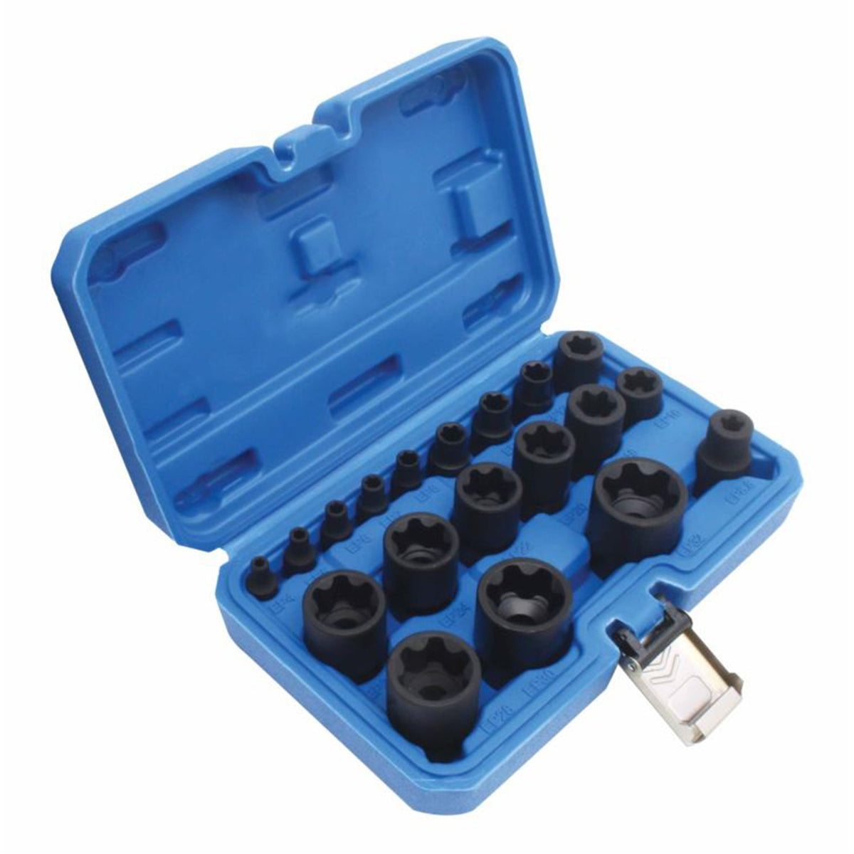 Sada rázových hlavíc E-Torx Plus EP4 - EP32, 19ks Satra