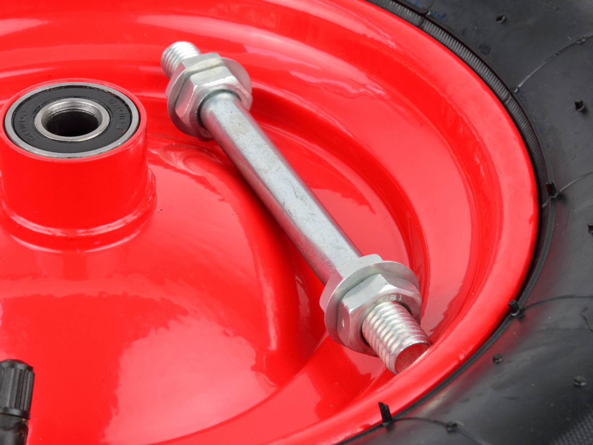 Koleso na fúrik 4.00-8/2PR s červeným ráfikom