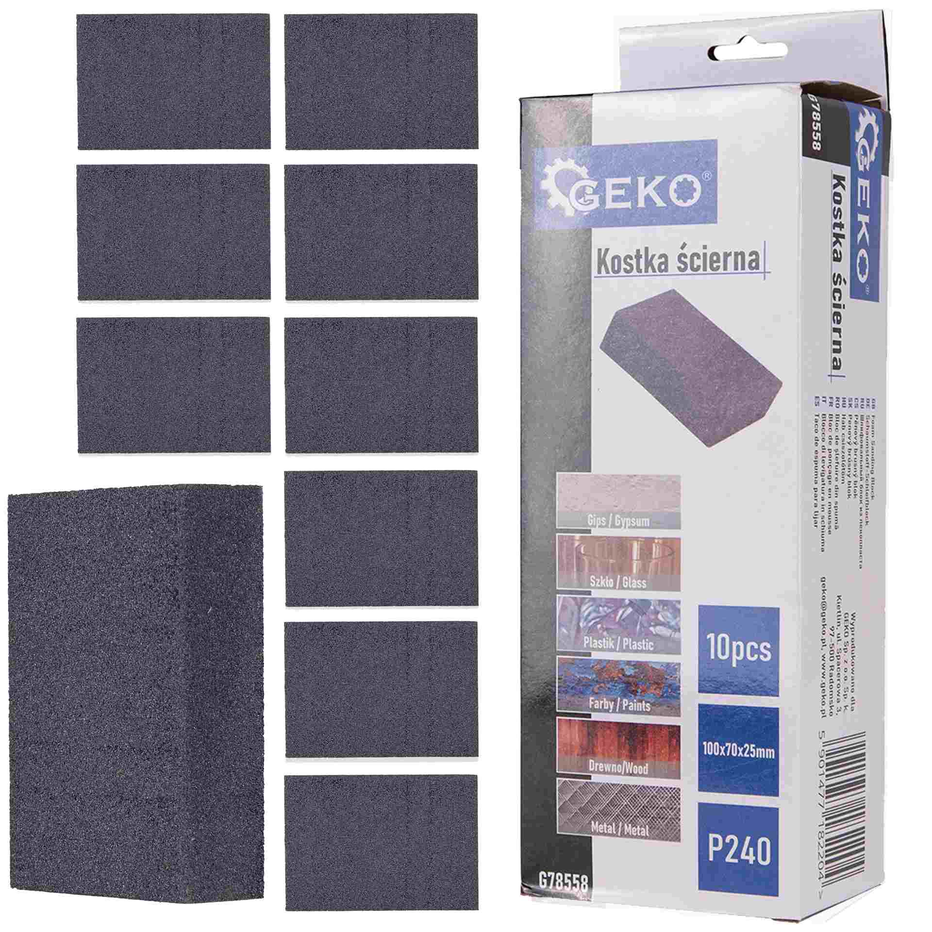 Brúsna hubka P240 70 x 100 x 25mm