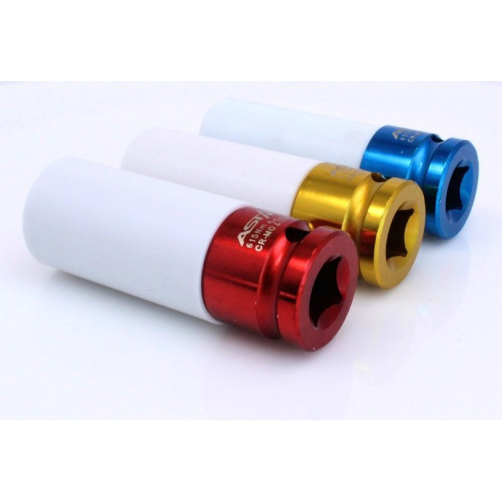 Sada 3 nástrčiek s ochranou na hliníkové disky 17, 19, 21 mm