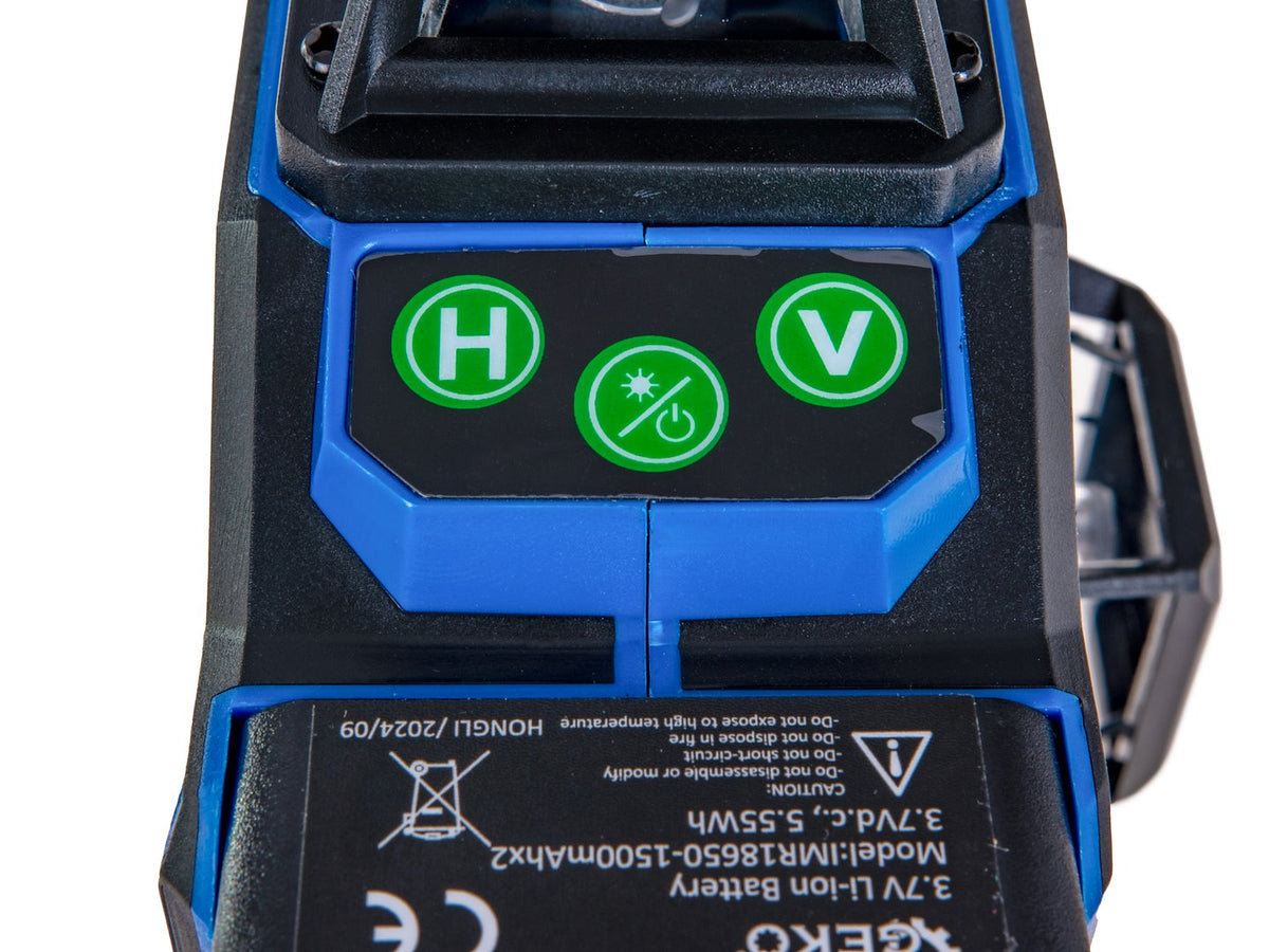 Laserová vodováha - krížový laser 360° 4D, s 2 akumulátormi, Geko