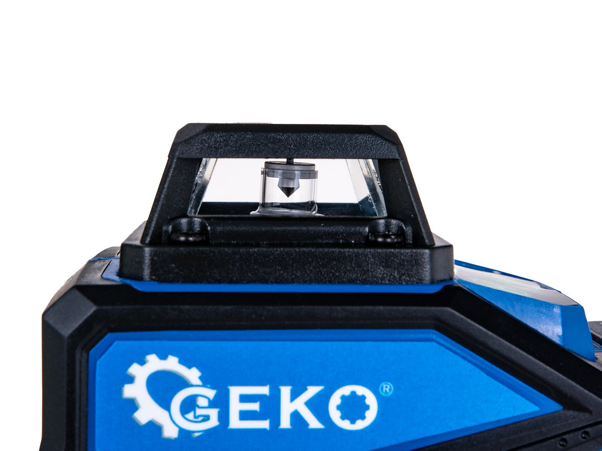 Laserová vodováha - krížový laser 360° 4D, s 2 akumulátormi, Geko