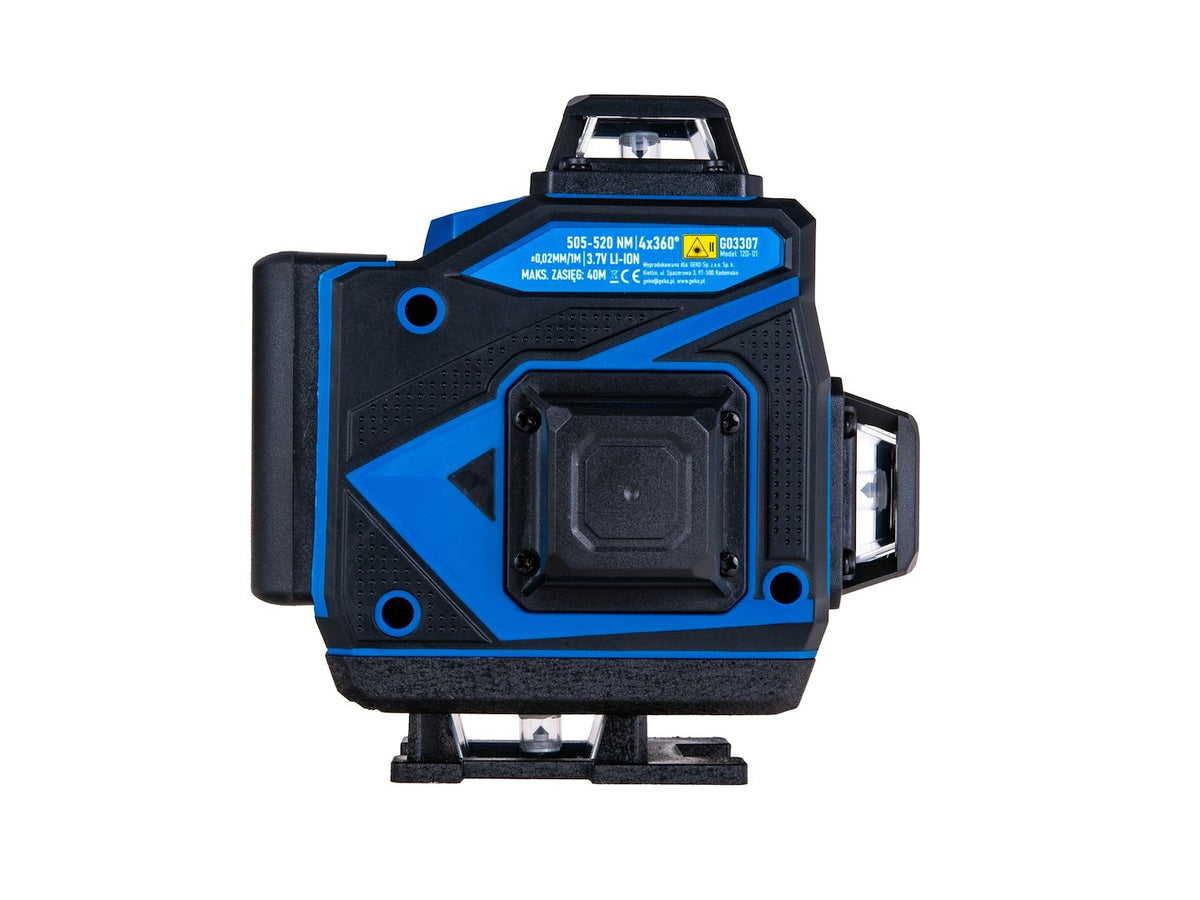 Laserová vodováha - krížový laser 360° 4D, s 2 akumulátormi, Geko