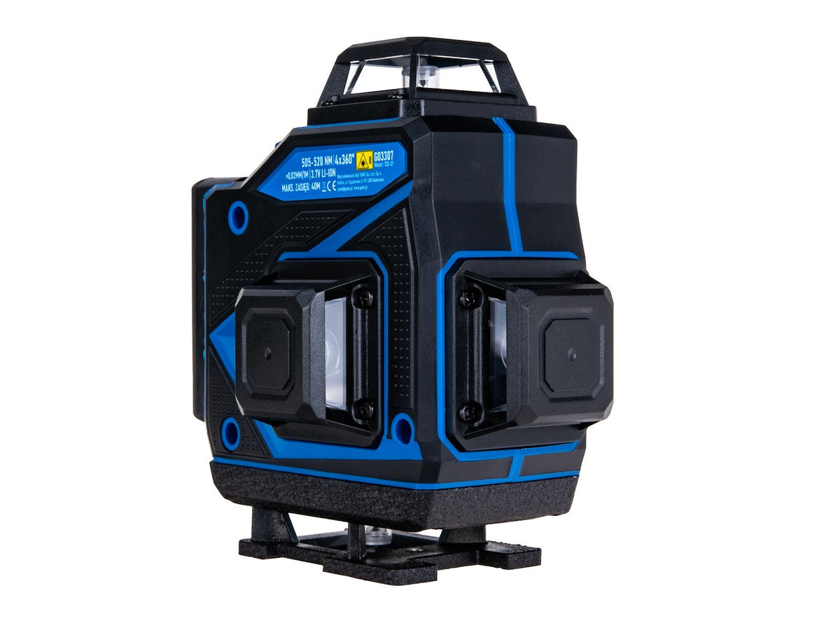 Laserová vodováha - krížový laser 360° 4D, s 2 akumulátormi, Geko