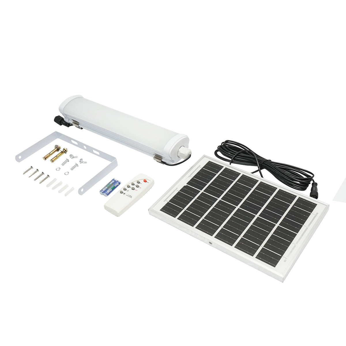 LED solárna lampa 150W, 6500K, s polykryštalickým solárnym panelom, diaľkovým ovládaním a akumulátorom 3600mAh, IP20, Breckner Germany