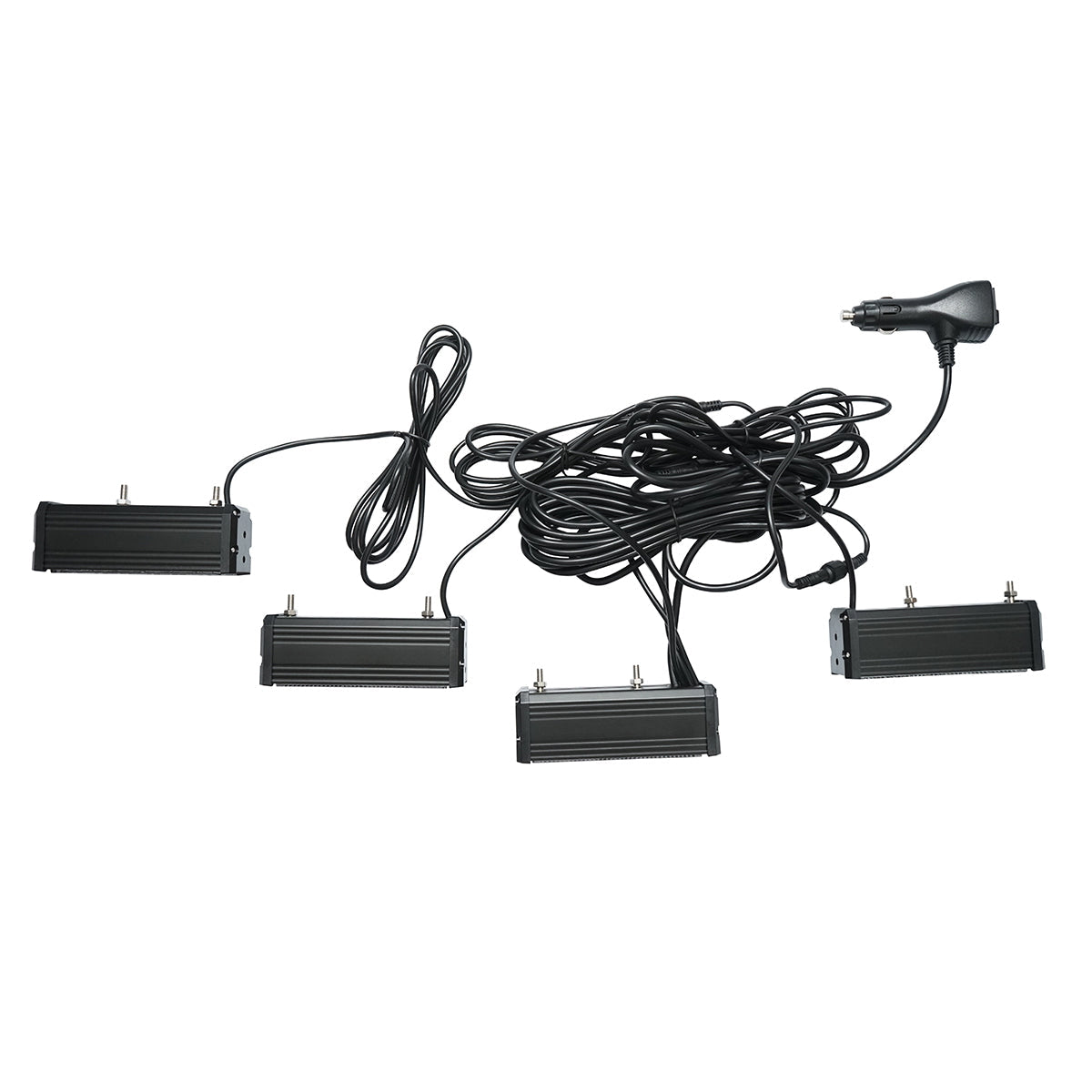 LED stroboskop - svetelná LED rampa, 6 LED, sada 4ks, žlté svetlo, 12V, Breckner Germany