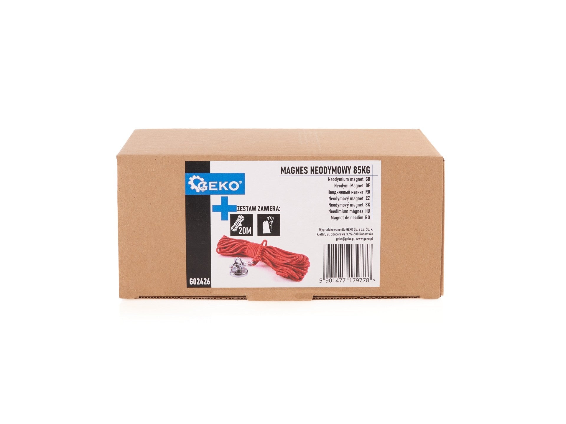 Sada neodýmového magnetu 85 kg s lanom 20 m a rukavicami