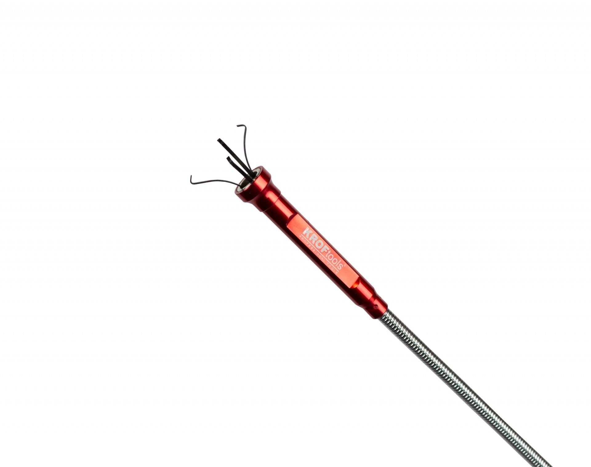 Magnetický vyťahovač - uchopovač s drapákom a LED svetlom, flexibilný 615mm Kroftools