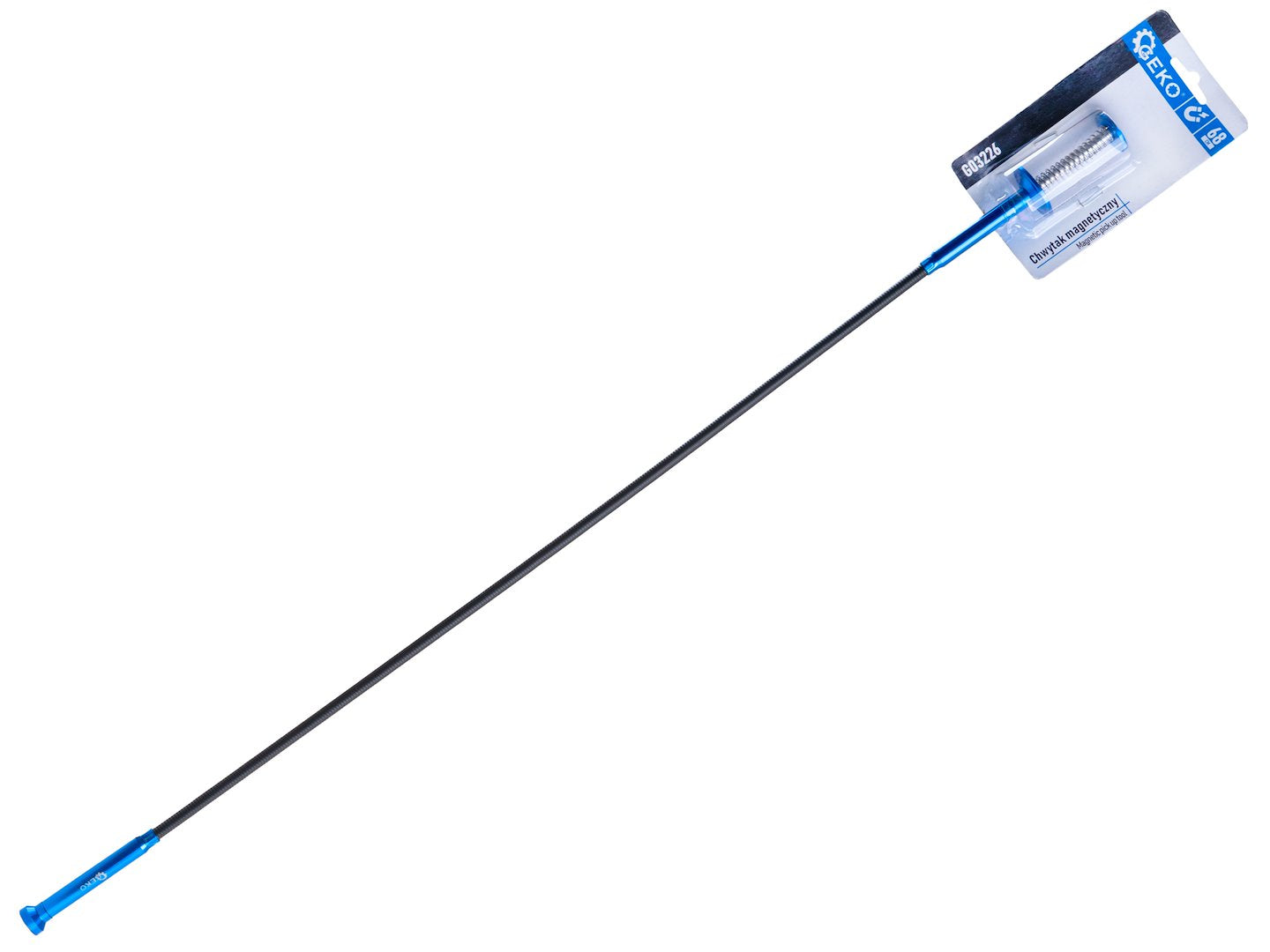 Magnetický vyťahovač - uchopovač s drapákom a LED svetlom, flexibilný, 68cm