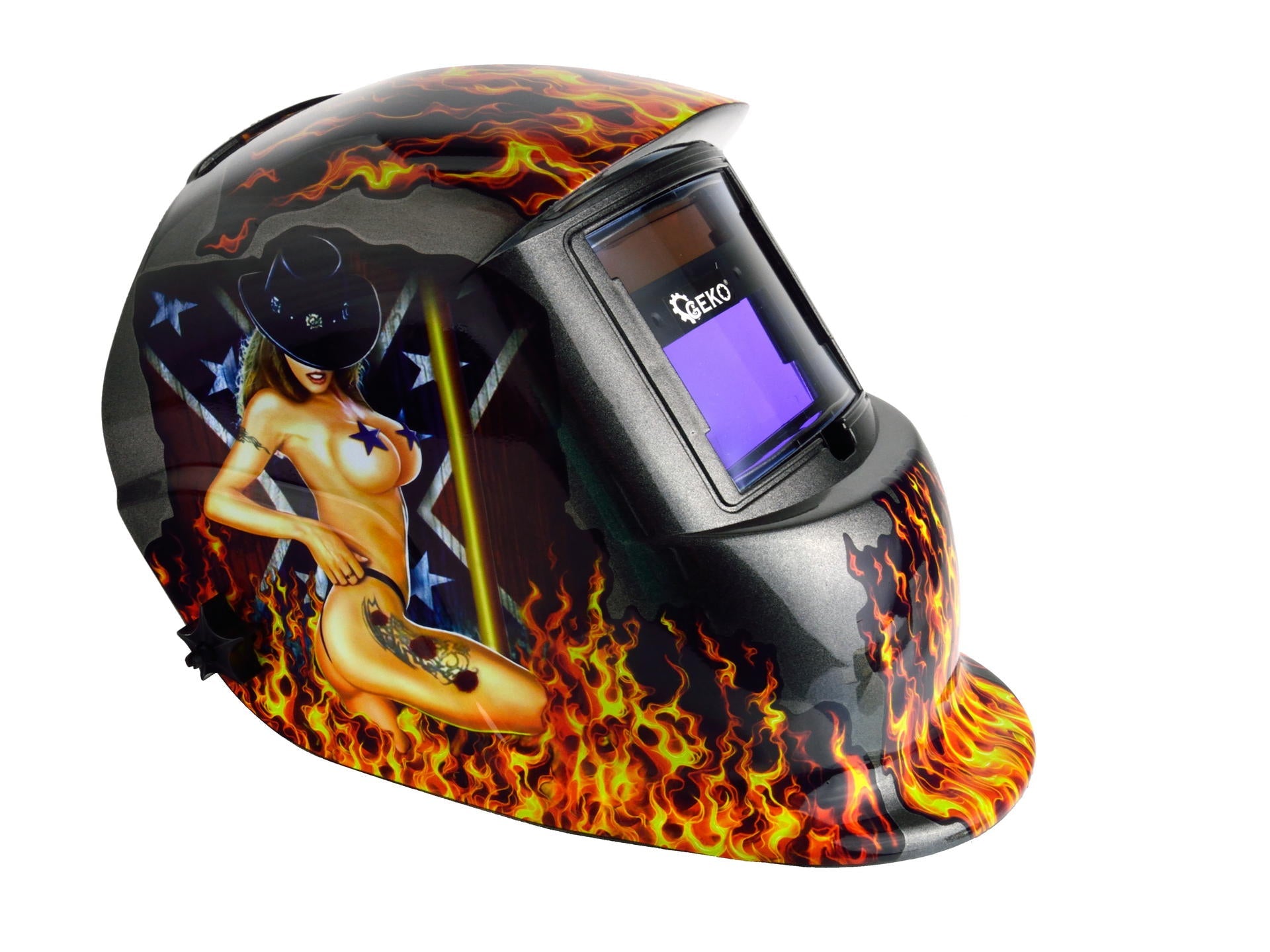 Zváracia prilba s automatickým stmievacím filtrom Profi Flame