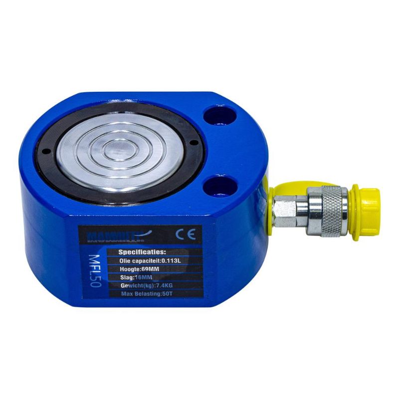 Plochý hydraulický zdvíhací valec 50t, zdvih 16mm