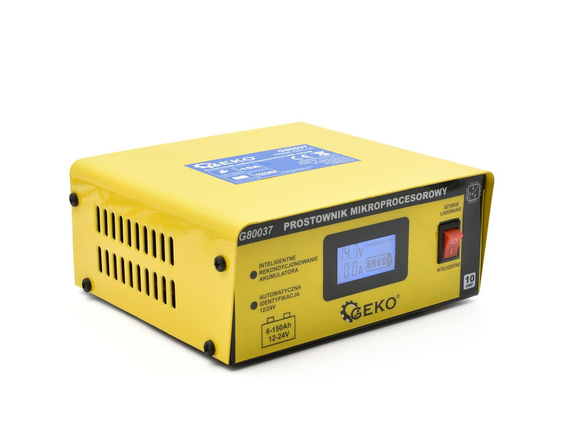Mikroprocesorová nabíjačka autobatérií s LCD 12/24V, 10A, pre autobatérie 6 - 150Ah, Geko