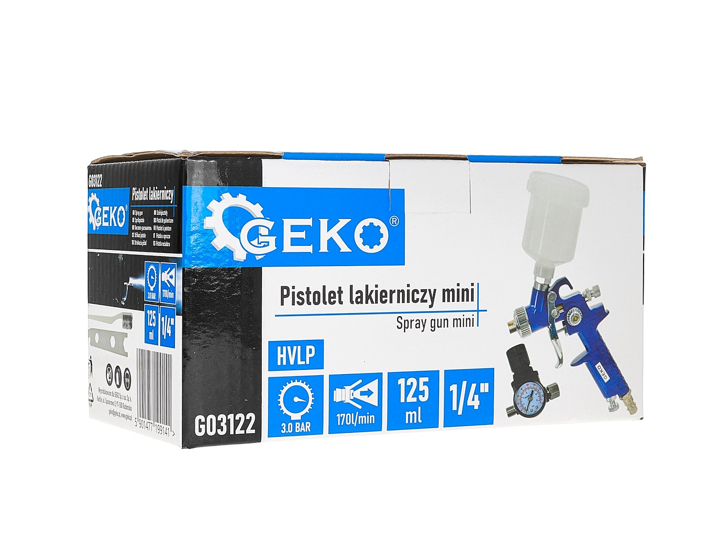 Mini striekacia pištoľ 125ml, 0,8mm, HVLP, s regulátorom tlaku